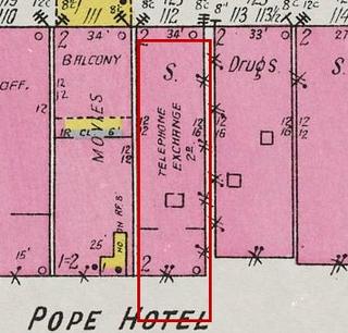 September 1926 Sanborn fire insurance map detail with the lot at today&rsquo;s 127 Market St. E. outlined in red; the map labels it: store
